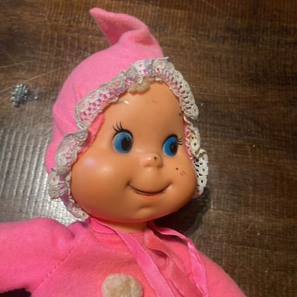 Vintage plush toys Bundle Mattel Baby Beans, wind up bear,Dankin pink elephant - Picture 7 of 14